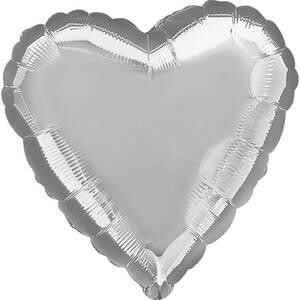 Anagram 18&quot; Metallic Silver Heart