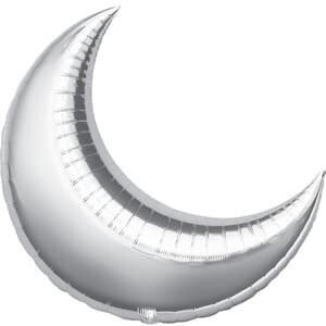 Anagram 26" Silver Crescent Moon Super Shape