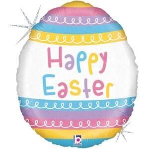 18&quot; Pastel Stripes Easter Egg holographic