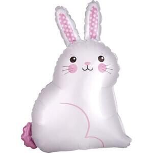 18" White Satin Bunny Junior Shape