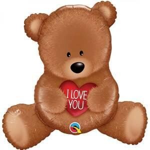Qualatex 35" I Love you Teddy Bear Flat