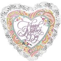Mother's Day Paisley Heart Ruffle Super Shape