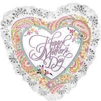 Mother&#39;s Day Paisley Heart Ruffle Super Shape