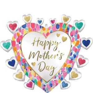 Satin Happy Mothers Day Colorful Watercolor Super Shape