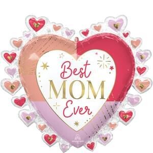 Colorful Best Mom Ever Hearts Super Shape