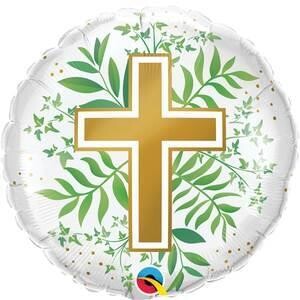 Qualatex 18&quot; Golden Cross &amp; Greenery