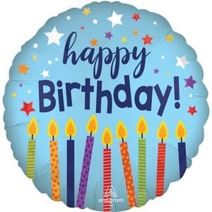 18&quot; Happy Birthday Candles Satin