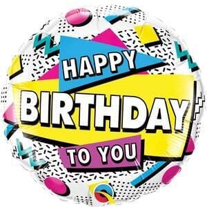 18&quot; Happy Birthday 90&#39;s Retro