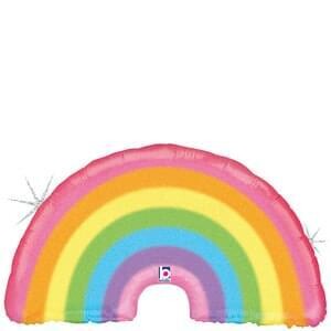 Betallic 36&quot; Glitter Pastel Rainbow Holographic Shape