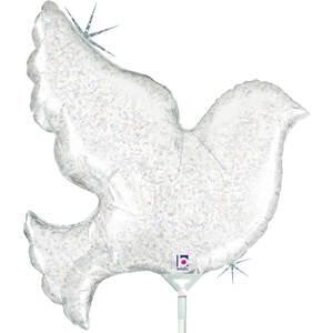 Pearl White Dove Holographic Mini Shape