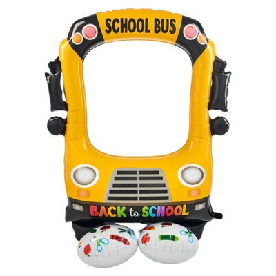 56" Selfie School Bus Frame Foil Airloonz Balloon