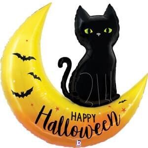 41&quot; Halloween Moon Shape Cat