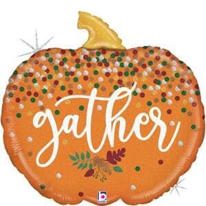 28" Gather Pumpkin Hlographic Shape