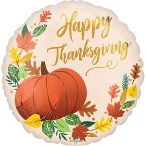 Anagram 18&quot; Satin Happy Thanksgiving  Fall