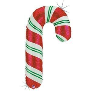 Betallic 41&quot; Candy Cane Holographic Helium Shape