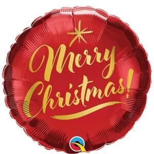Christmas Gold Script Red 9&quot; Mini