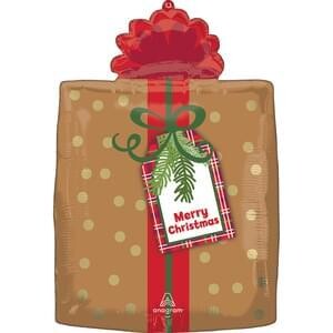 Christmas Plaid Present Shape