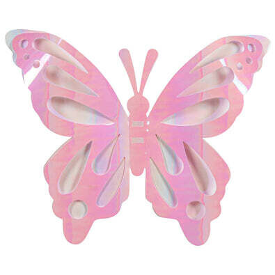 Pink &amp; White Butterfly Large 12 inch ( Each )