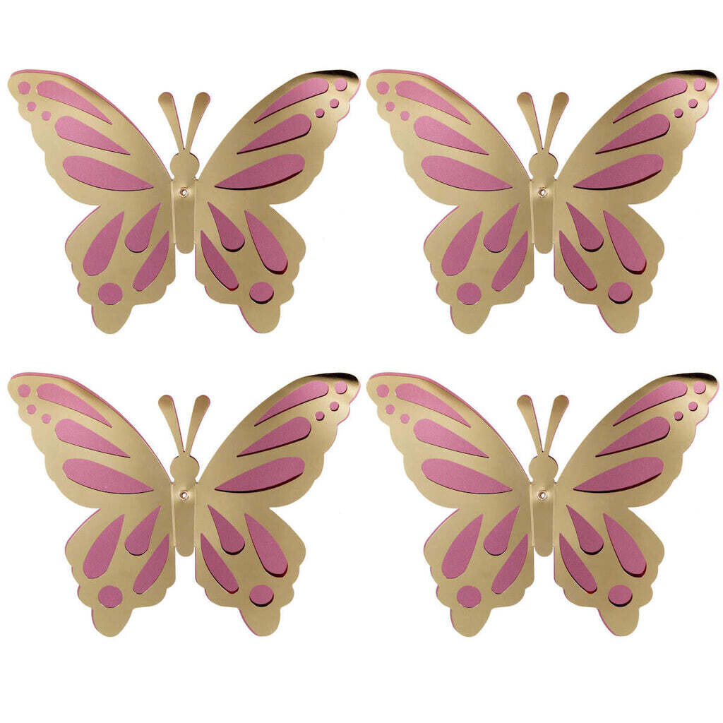 Gold &amp; Rose Gold Butterflies Small 4inch (4ct)