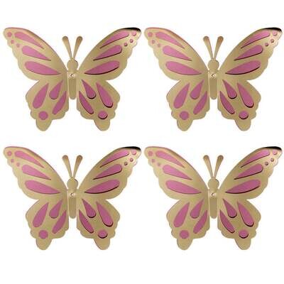 Gold &amp; Rose Gold Butterflies Small 4inch (4ct)