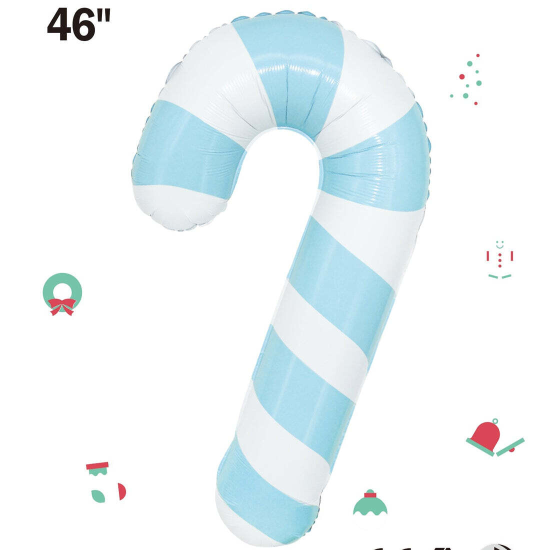 Matte Blue Candy Cane 46&quot;