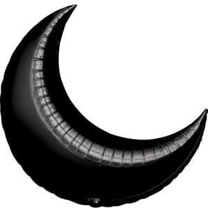 Anagram 26" Black Crescent Moon Super Shape