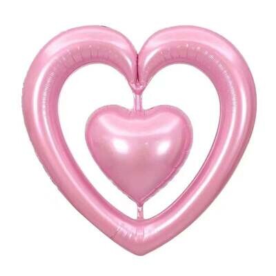 44" Pink Heart Foil Balloon