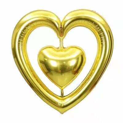 44" Gold Heart Foil Balloon