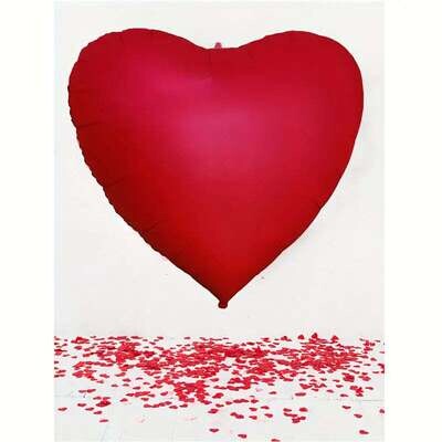 65" Red Foil Heart