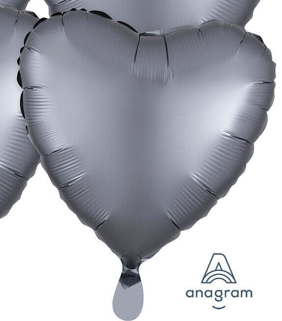 Anagram 18&quot;  Satin Gray  Heart