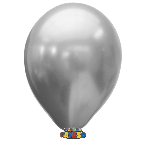 Globos Payaso 12&quot; Platinum Reflex Silver (50 Per Bag)