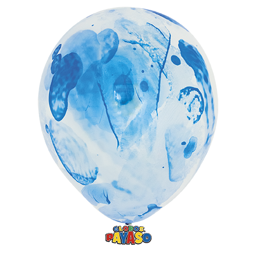 Globos Payaso 12&quot; Unicolor Blue (50 Per Bag)