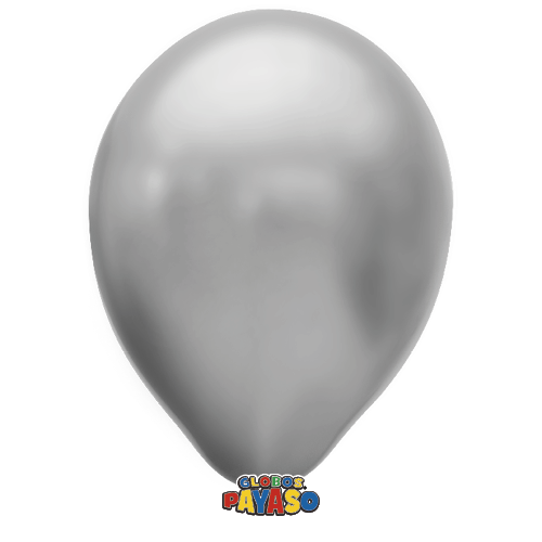Globos Payaso 16&quot; Metallic Silver (50 Per Bag)