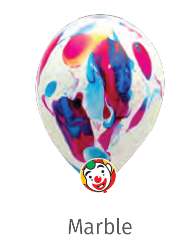 Globos Payaso 12&quot; Marblez MultiColor  (50 Per Bag)
