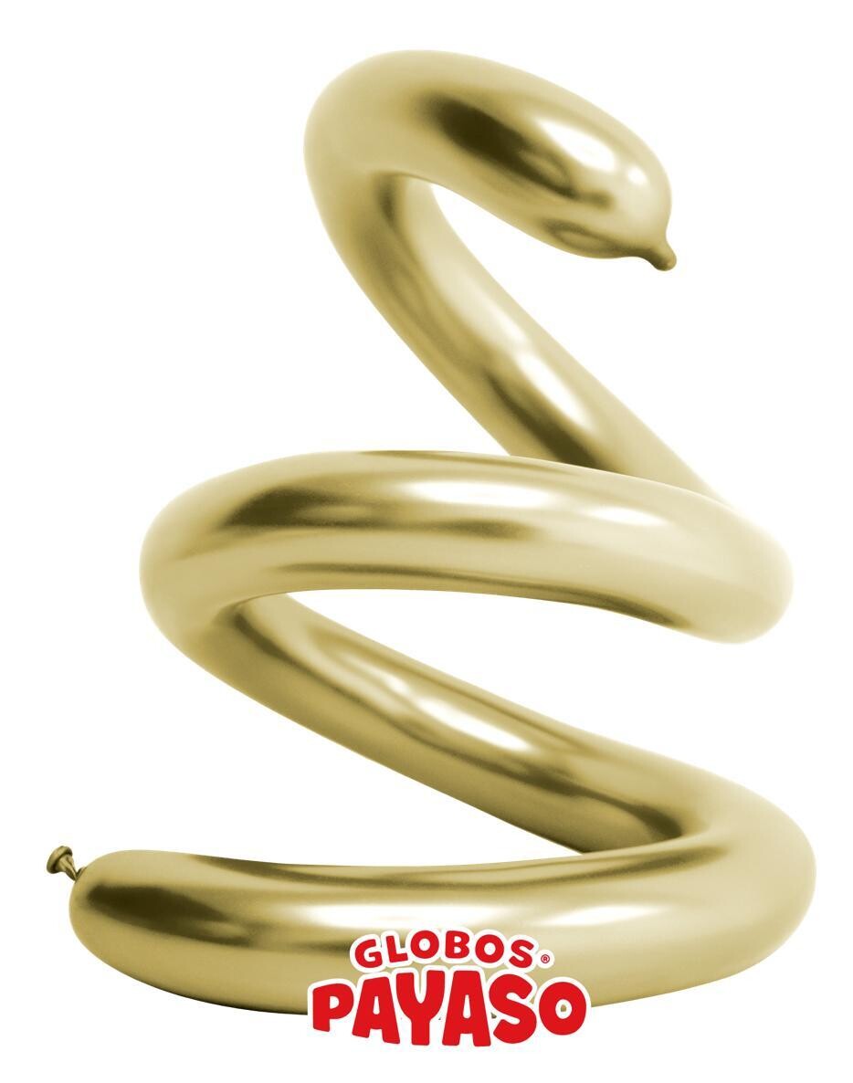 Globos Payaso 270 Platinum Reflex Gold (100 Per Bag)