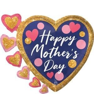 Happy Mother&#39;s Day Glitter dots super shape