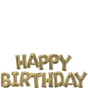 Happy Birthday White Gold Phrase
