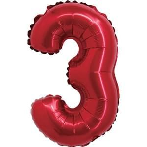 16&quot; Number 3 Red