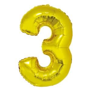 34&quot; Number 3 Gold