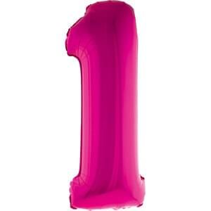 34&quot; Number 1 Fuchsia Hot Pink