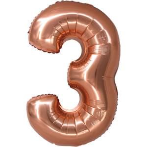 34&quot; Number 3 Rose Gold