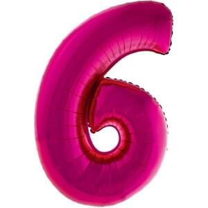 34&quot; Number 6 Fuchsia Hot Pink