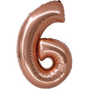 34&quot; Number 6 Rose Gold