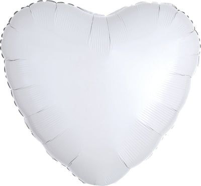 Metallic White Heart 18&quot;