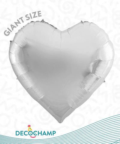 Jumbo Heart 68&quot; Silver