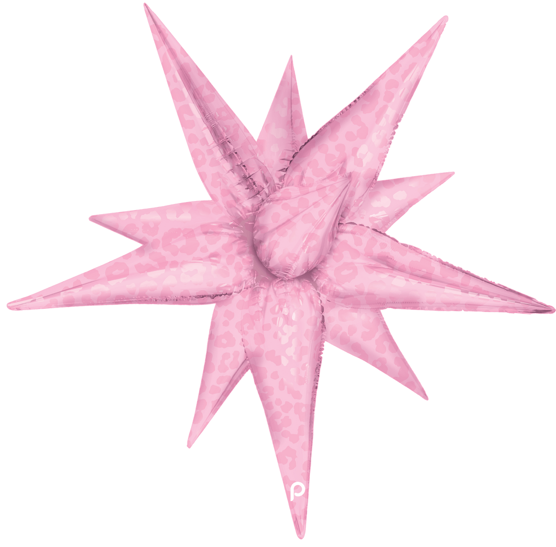 26&quot; Light Pink Matte &amp; Shiny Leopard Print Starburst