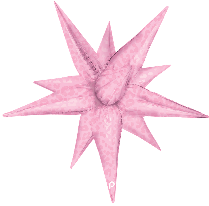 26&quot; Light Pink Matte &amp; Shiny Leopard Print Starburst