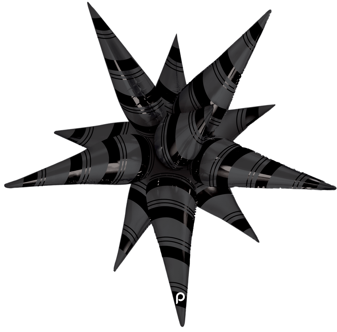 40&quot; Black Matte &amp; Shiny Stripes Starburst