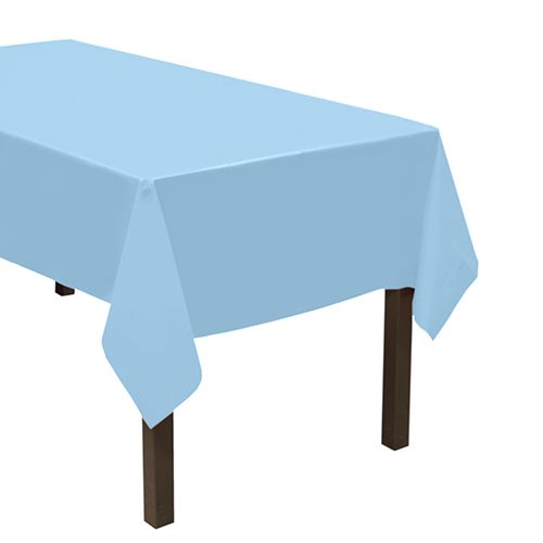 Light Blue Rectangular Plastic Table Cover (54&quot; X 108&quot; )