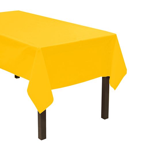 Yellow Rectangular Plastic Table Cover (54&quot; X 108&quot; )
